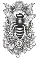 Bee, steampunk, water sign, earth sign, air sign, fire sign, zodiac sign "Virgo" tattoo design idea