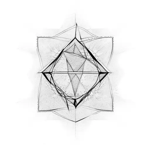 triangle, square, circle with unique silent tattoo design idea