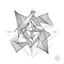 triangle, square, circle with unique silent tattoo design idea