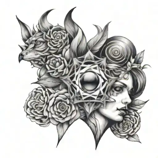 multiple perspectives tattoo design idea