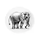 creat a realistic elephant tattoo tattoo design idea