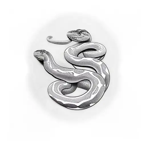 2 snakes tattoo design idea