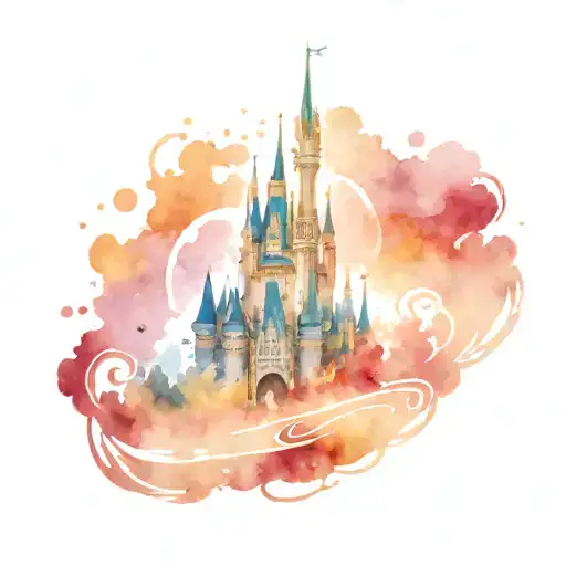 disney castle tattoo design idea