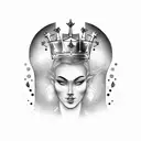 king chess piece with a crown tattoo design idea