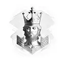 king chess piece with a crown tattoo design idea
