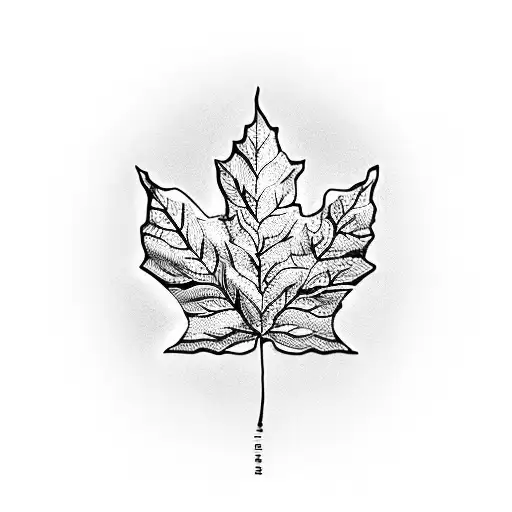 Maple Leaf with canada view tattoo design idea