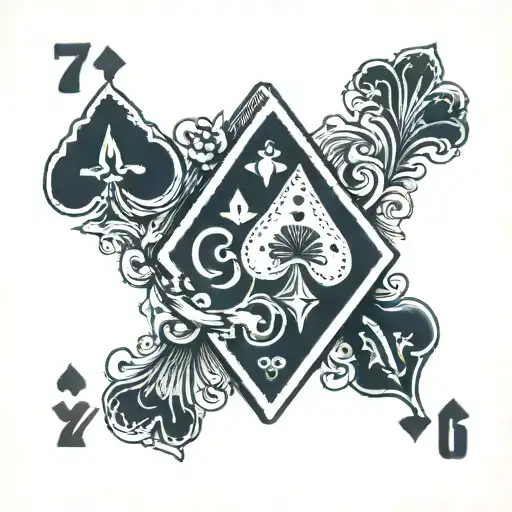 7 of spades 2 of diamonds playing cards  tattoo design idea