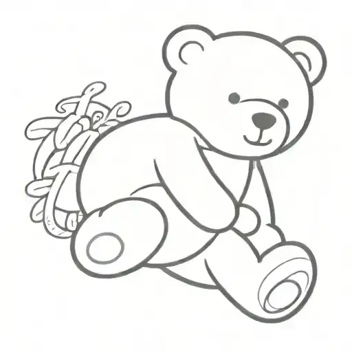 teddy Bear with the text “I LOVE ALEX KUMA” tattoo design idea