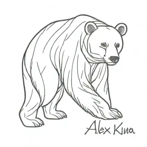 Bear with the text “I LOVE ALEX KUMA” tattoo design idea
