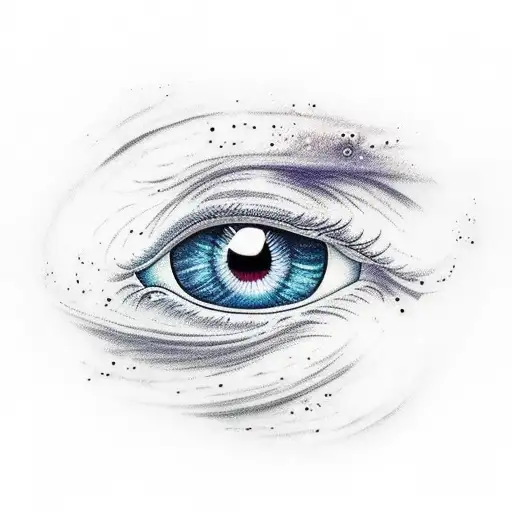 pair of eyes with galaxy behind it tattoo design idea