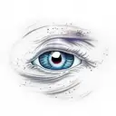 pair of eyes with galaxy behind it tattoo design idea