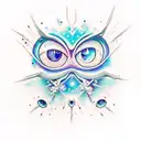 pair of eyes with galaxy behind it tattoo design idea