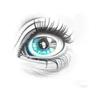 pair of eyes with galaxy around  tattoo design idea