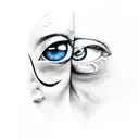 pair of eyes with galaxy around  tattoo design idea