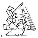 pikachu with straw hat tattoo design idea