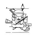 pikachu with straw hat tattoo design idea
