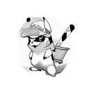 pikachu with straw hat tattoo design idea