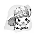 pikachu with straw hat tattoo design idea