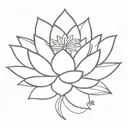 A lotus flower that attract money, good health and successful busines tattoo design idea
