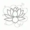A lotus flower that attract money, good health and successful busines tattoo design idea