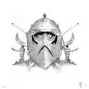 medieval weapons tattoo design idea