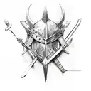 medieval weapons tattoo design idea