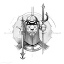 medieval weapons tattoo design idea