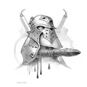 medieval weapons tattoo design idea