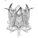 medieval weapons tattoo design idea