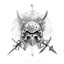 medieval weapons tattoo design idea