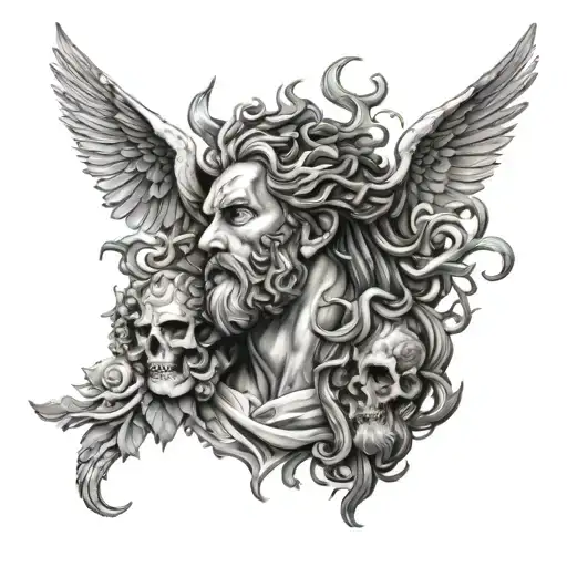Ikarus,Poseidon,Zeus,Hades,Medusa tattoo design idea