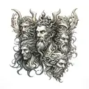 Ikarus,Poseidon,Zeus,Hades,Medusa tattoo design idea