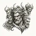 Ikarus,Poseidon,Zeus,Hades,Medusa tattoo design idea