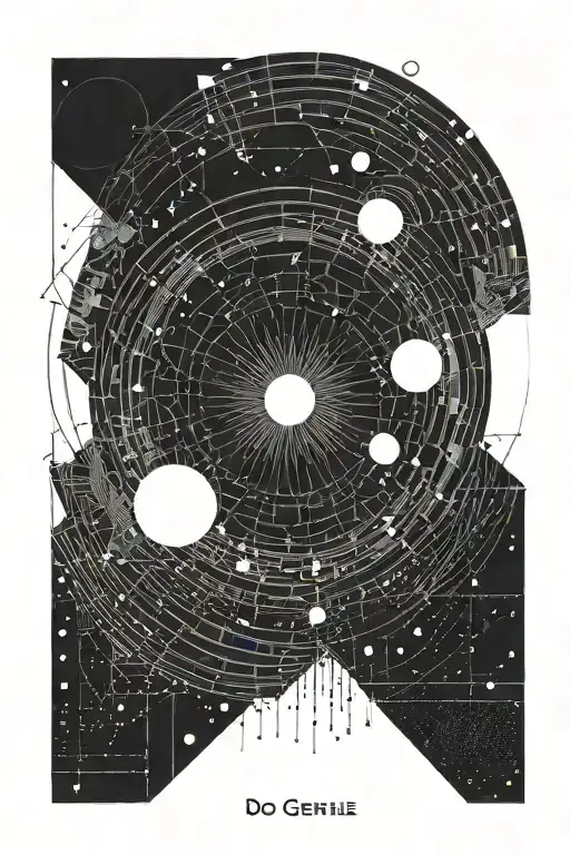 A Black Hole event horizon with the words do not go gentle into that goodnight underneath tattoo design idea