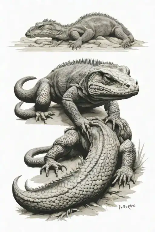 komodo dragon tattoo design idea