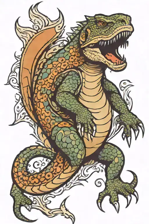 komodo dragon tattoo design idea