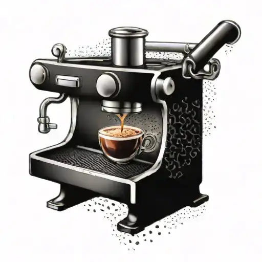 espresso machine tattoo design idea