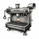 espresso machine tattoo design idea