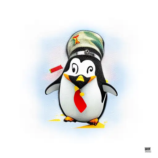 penguin Vietnam soldier  tattoo design idea