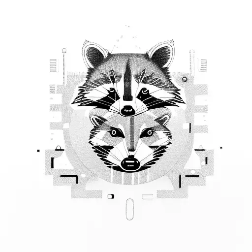 raccoon with a spanner tattoo design idea