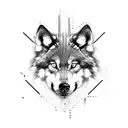 wolf with chainsaw tattoo design idea