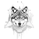 wolf with chainsaw tattoo design idea