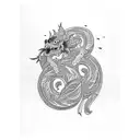 solid black swirl tattoo design idea