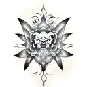 solid black swirl tattoo design idea