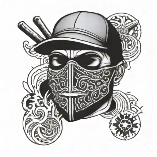 ski mask gangster tattoo design idea