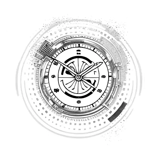 sand watch tattoo design idea