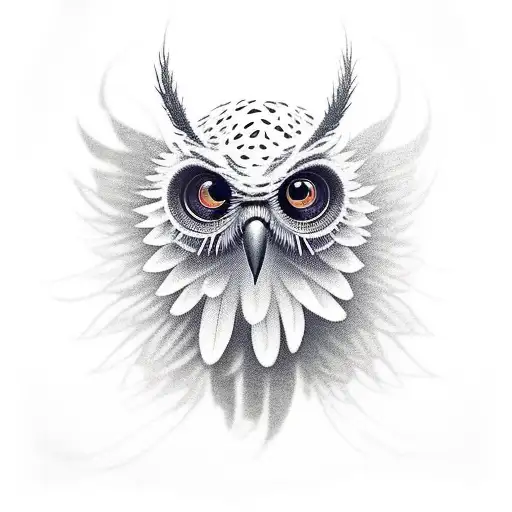 Owlowl fly hunting tattoo design idea