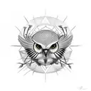 Owlowl fly hunting tattoo design idea