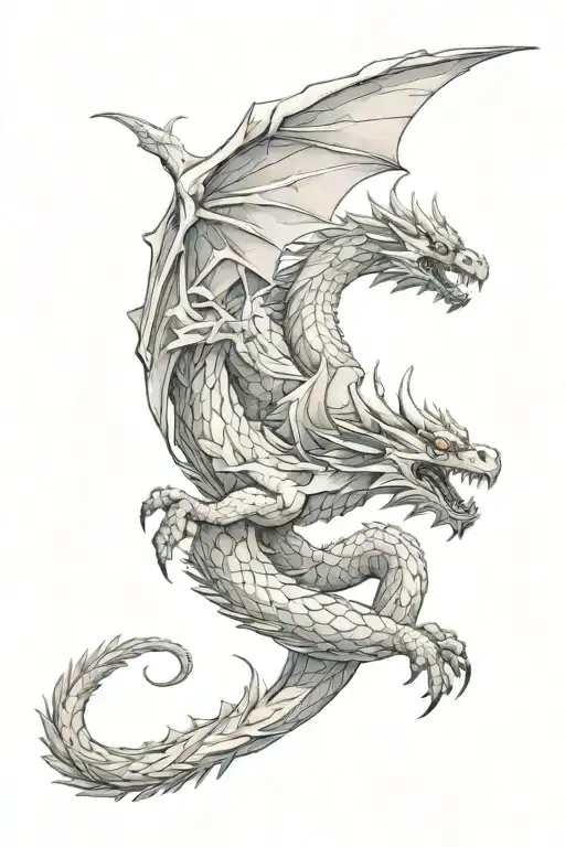 dragon flying tattoo design idea