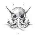 Carrier with squid and anchor tattoo design idea